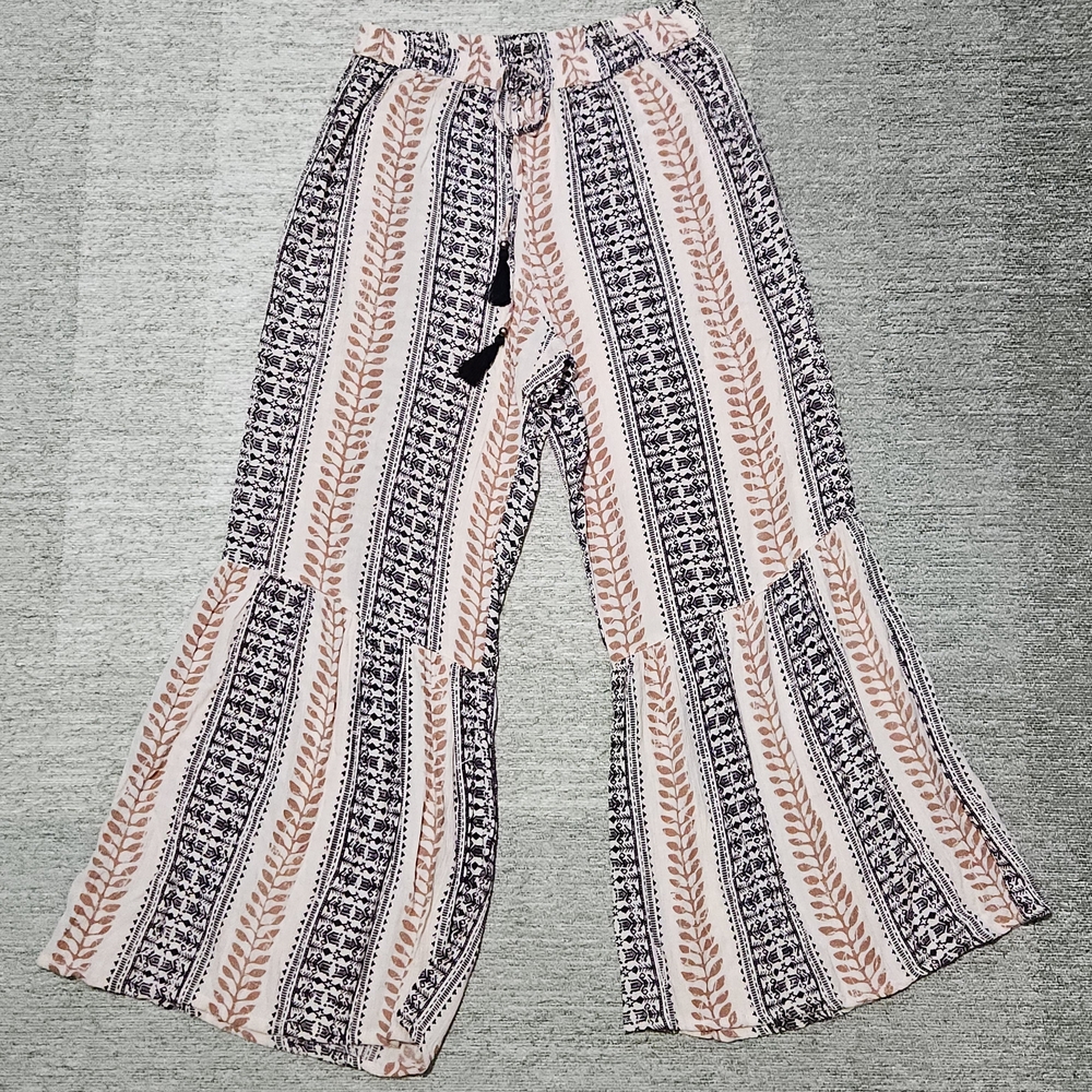 Angie Flowy Boho Patterned Wide-Leg Pants